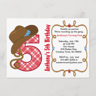 Invitación grande occidental del cumpleaños de
