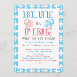 Invitación Grande revele el género de Baby Shower revelan la