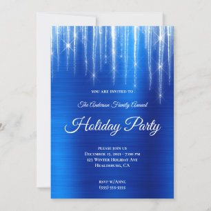 Invitación Grandes carámbanos brillantes azul real de papel d