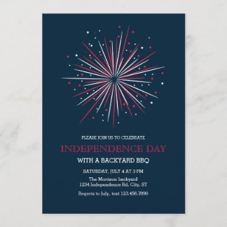 Invitación Grandes fuegos artificiales el 4 de julio de la in