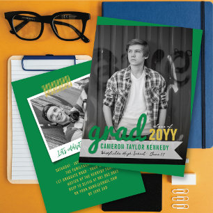 Invitación Grandes garabatos de graduado Foto Fiesta de gradu