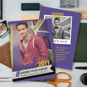 Invitación Grandes garabatos de graduado Foto Fiesta de gradu