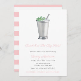 Invitación Grandes Gorras Pink White Mint Julep Derby Bridal