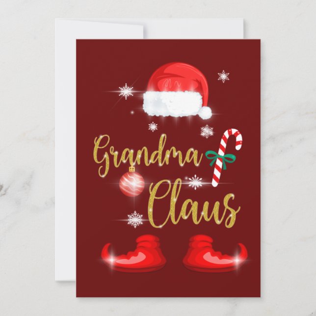 Invitación Grandma Santa Claus Funny Family Christmas Pjs (Anverso)