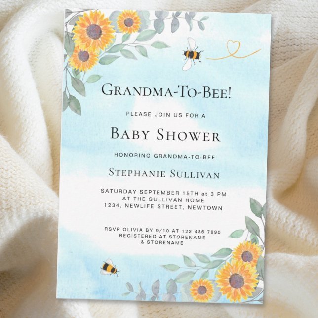 Invitación Grandma-To-Bee Baby Shower (Subido por el creador)