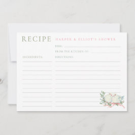 Invitación Grandmillenial Love Birds Shower Recipe Card