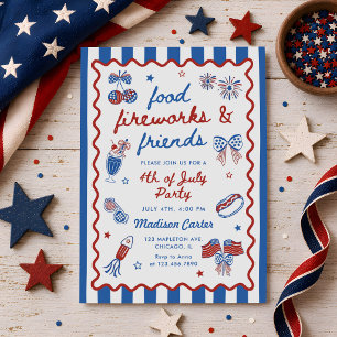Invitación Grandmillennial 4 de julio BBQ