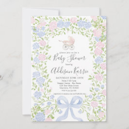 Invitación Grandmillennial baby carriage shower invitation