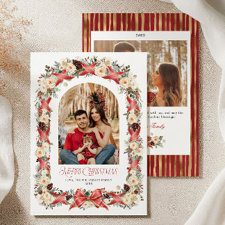 Invitación Grandmillennial Christmas Photo Card