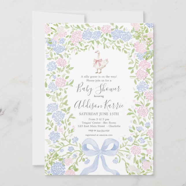 Invitación Grandmillennial Silly Goose baby shower invite (Anverso)