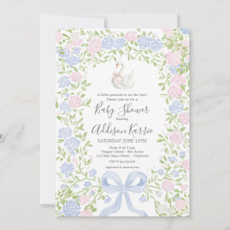 Invitación Grandmillennial Swan baby shower invite