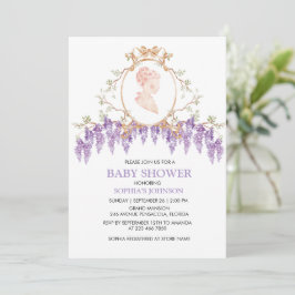Invitación Grandmillennial Wisteria Baby Shower Invitation