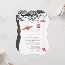 Invitación Grándulas de papel de origami colgantes y Boda de 