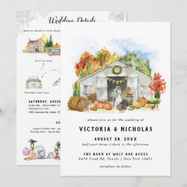 Invitación Granero de Otoño Rústico | Fin de Semana de Boda I