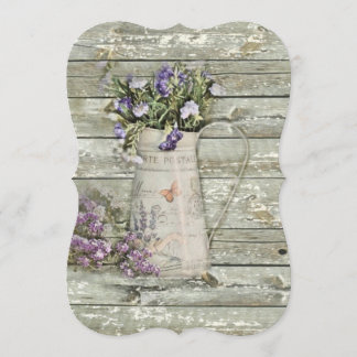 Invitación granero encalado granja de verano lavanda