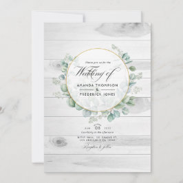 Invitación Granero rústico de campo Eucalipto  Código QR Boda