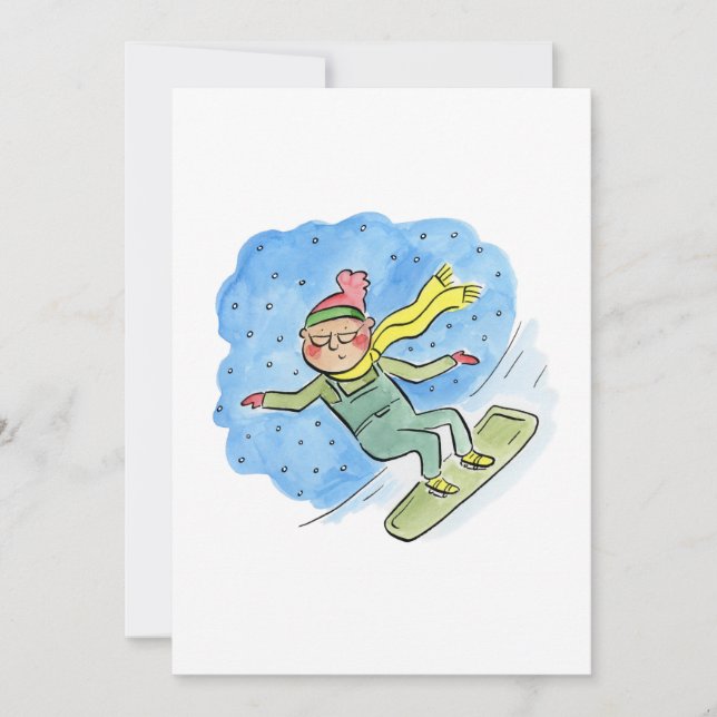 Invitación Granito de Snowboard (Anverso)