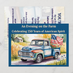 Invitación Granja Americana ★ Patriótica US 250 Celebración