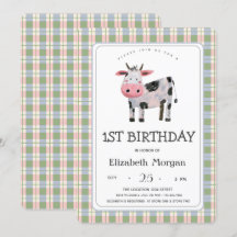 Granja Animal Vaca Gingham