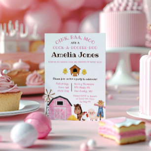 Invitación Granja, Animales de Corral, Cumpleaños de Niños