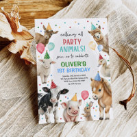 Granja Barnyard Fiesta Animales Balloons Boy Cumpl