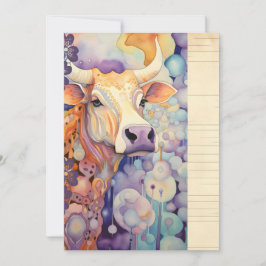 Invitación Granja boda vaca morada