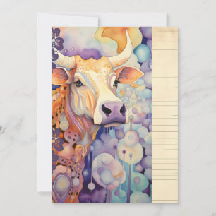 Invitación Granja boda vaca morada