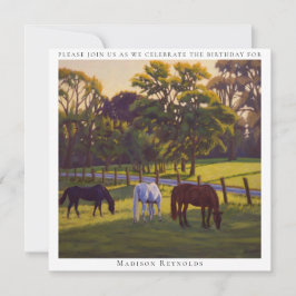 Invitación Granja de abordaje de caballos con manchas de caba