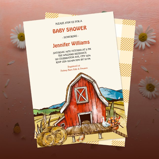 Invitación Granja de animales Barnyard Baby Shower (Subido por el creador)