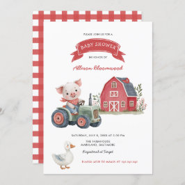 Invitación Granja de animales Barnyard Baby Shower