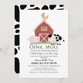 Invitación Granja de animales Barnyard Baby Shower virtual bl