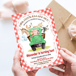 Invitación Granja de animales Barnyard Boy Barn Fiesta Farm C