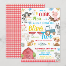 Granja de animales Barnyard Segundo cumpleaños, do