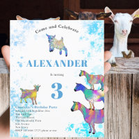 Granja de Animales Coloridos Cabras Cumpleaños 3