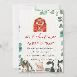 Invitación Granja de animales con fiesta de cumpleaños de veg