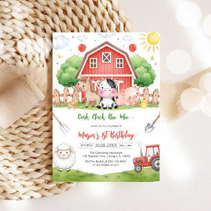 Invitación Granja de Animales Cumpleaños Oink Baa Quack Moo