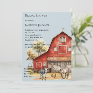 Invitación Granja de animales de campo Ducha de novias