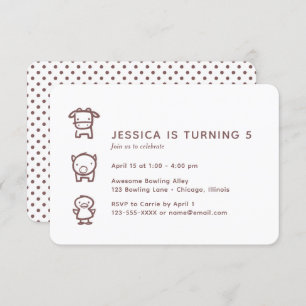 Invitación Granja de animales Doodles Cumpleaños de niño