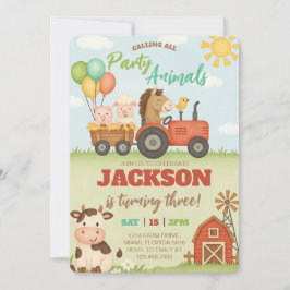Invitación Granja de Animales Ranch Cumpleaños Infantil