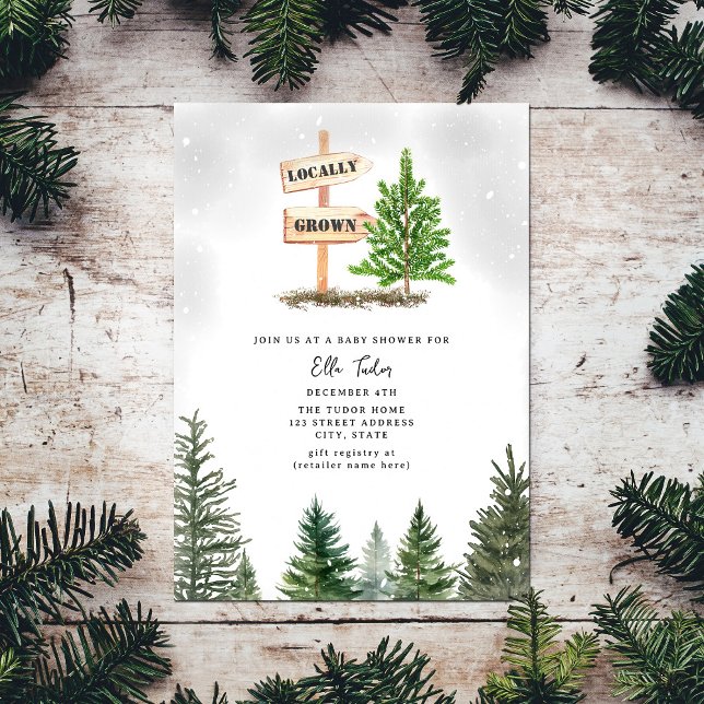 Invitación Granja de árbol de navidad cultivada localmente Ba (Subido por el creador)