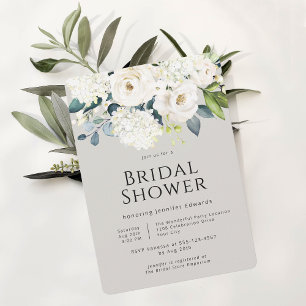 Invitación Granja de cabaña Cabaña Blanca Floral Bridal Ducha
