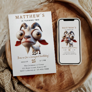 Invitación Granja de cabra de animales Fiesta de cumpleaños n