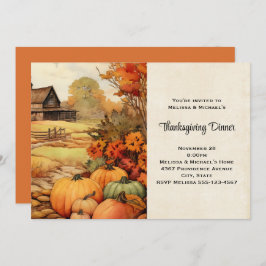 Invitación Granja de calabaza cosecha cosecha Acción de Graci