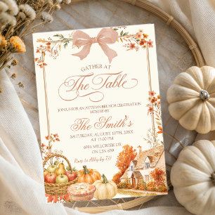 Invitación Granja de Calabazas Otoñal Coquette Floral Casa Nu