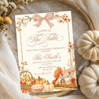 Invitación Granja de Calabazas Otoñal Coquette Floral Casa Nu