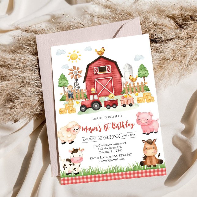 Invitación Granja de Cumpleaños de Animales Oink Baa Quack Mo (Subido por el creador)