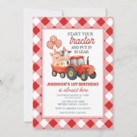 Granja de cumpleaños del Tractor Rojo 1er año