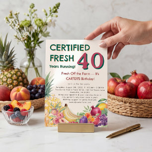 Invitación Granja de Frutas Certificada Fresca 40 Años