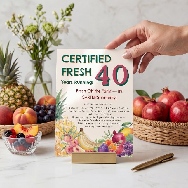 Invitación Granja de Frutas Certificada Fresca 40 Años (Subido por el creador)