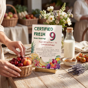 Invitación Granja de Frutas Certificadas Frescas 9º Cumpleaño